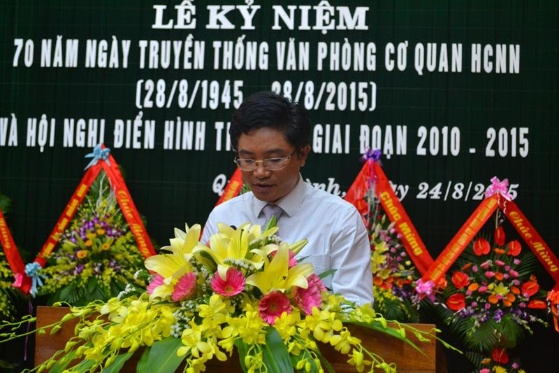 Đồng chí Trương An Ninh, Chánh Văn phòng UBND tỉnh phát biểu